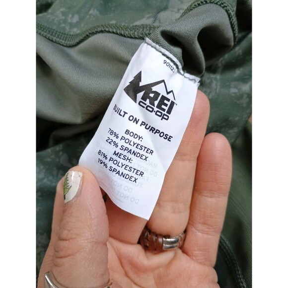 REI Co Op Leggings Womens L Green Camo Pockets Yoga Gym Hike Athleisure Run - Picture 5 of 6